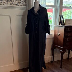Black Button-Up Maxi Dress